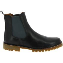 Men's chelsea ankle boot in black leather and Vibram sole