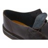 Women's low shoes in dark brown leather with lamb lining