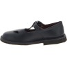Women's black leather t-strap low top shoes handmade in Italy