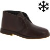 Men's dark brown leather chukka boots with winter lining