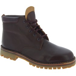 Handmade men's ankle boots in dark brown leather and Vibram sole