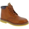Handcrafted ankle boots in tan vegetable tanned leather