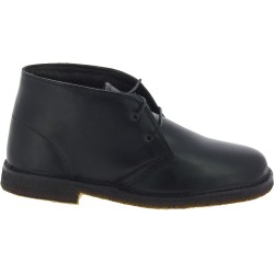 Women's black leather chukka boots with winter lining