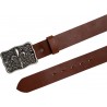 Cinturón de cuero legittimo marrón con hebilla de lirio florentino