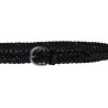 Cinturón cuero unisexo trenzado curtido vegetal color negro artisanales