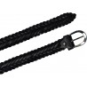 Handmade unisex braided belt in black vegetable tanned leather