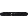Handmade braided belt in black vegetable tanned leather
