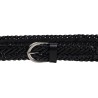 Handmade braided belt in black vegetable tanned leather