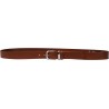 Cinturón de cuero legittimo marrón con hebilla y presilla de metal