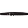 Cinturon de cuero legittimo marron oscuro con hebilla y presilla de metal