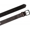 Cinturon de cuero legittimo marron oscuro con hebilla y presilla de metal