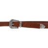 Cintura western donna in cuoio con fibbia in metallo inciso