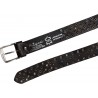 Handmade metal studded leather belt dark brown color unisex