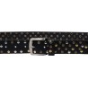 Handmade black metal studded leather belt unisex