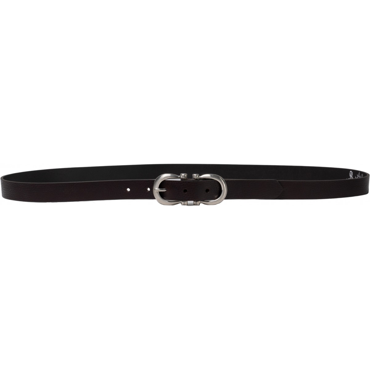 Handmade dark brown leather belt with metal figure eight buckle | The ...