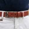 Cinturón de cuero legittimo hebilla rectangular con pasador plano