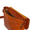 Men's satchel bag in 100% hand crafted with tan calf leather