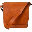 Men's satchel bag in 100% hand crafted with tan calf leather
