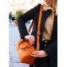 Handcrafted bowling bag in calf leather made in Tuscany