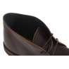 Women's dark brown leather chukka boots with winter lining