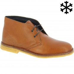 Desert boots homme en cuir marron avec doublure d'hiver