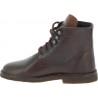 Women's dark brown leather ankle boots with winter lining
