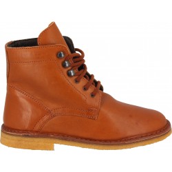 Women's tan leather ankle boots with winter lining