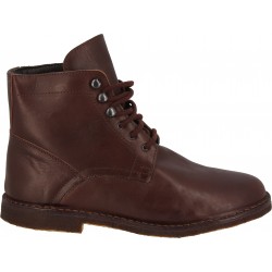 Men's dark brown leather ankle boots with winter lining