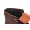 Men's dark brown leather ankle boots with winter lining