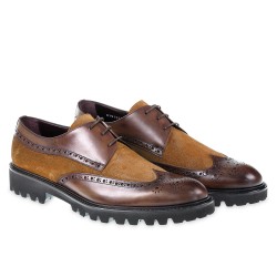 Brogued derby with country style - Fratelli Borgioli - Italian craftsmanship