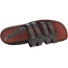 Leather cage sandals for men in dark brown leather