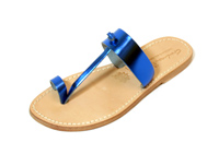 sandalias azul laminado