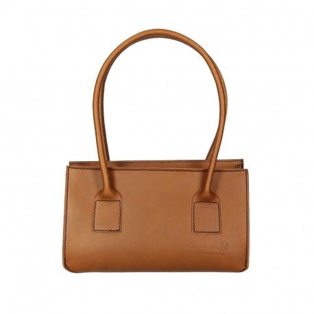 Handmade tan leather small handbag for women | Gianluca - The leather ...